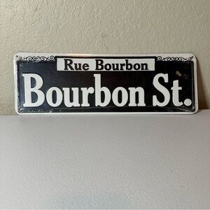 Black and White Bourbon Street Sign